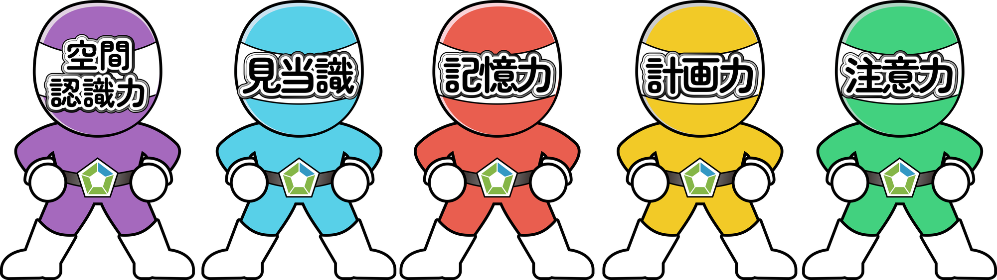 ブレインジャー5体(空間認識力・見当識・記憶力・計画力・注意力)